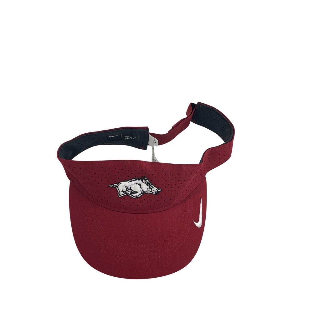Nike Mens Arkansas Razorbacks‎ Dri-FIT Visor Hat Cardinal Red Adjustable Running